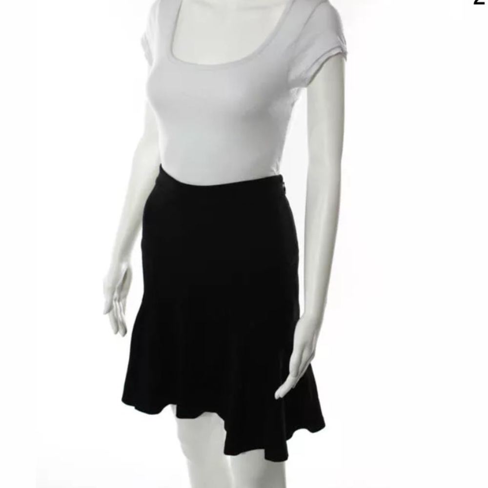 DIANE VON FURSTENBERG BLACK STRIPED TRUMPET SKIRT